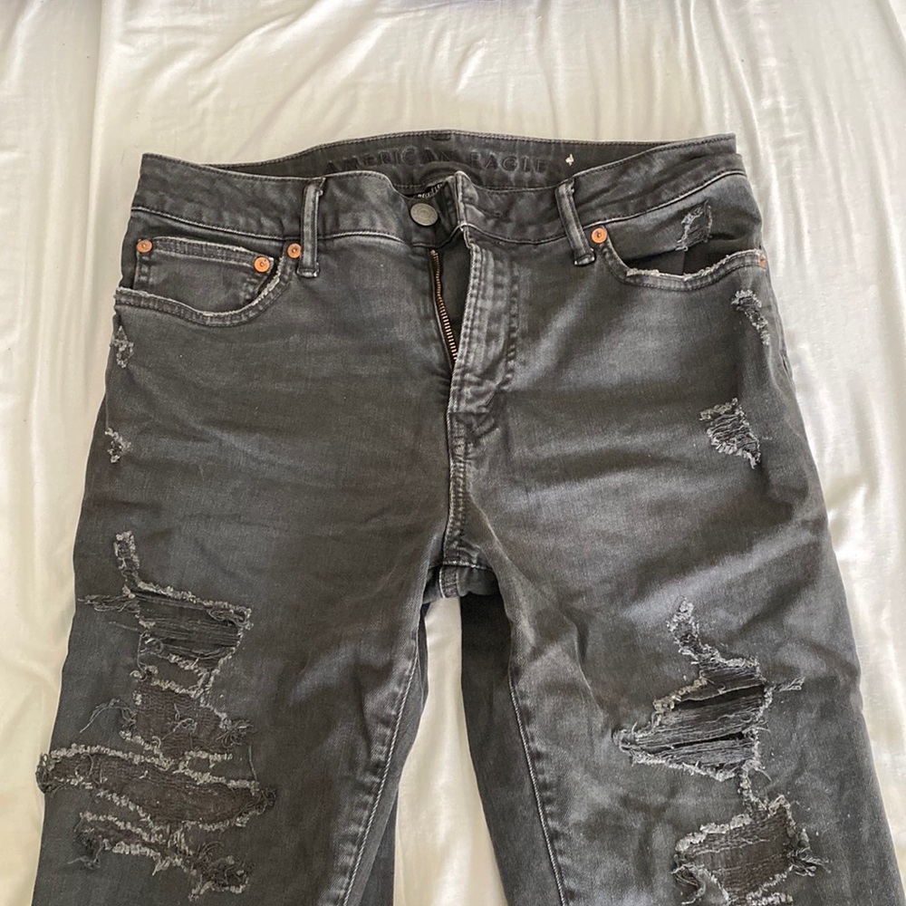 American Eagle Slim Ripped Jeans - Black